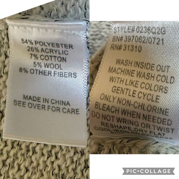 Fortune + Ivy Raiden Tab Cozy Button Cardigan Sweater Ivory Gray Size M - Picture 16 of 16